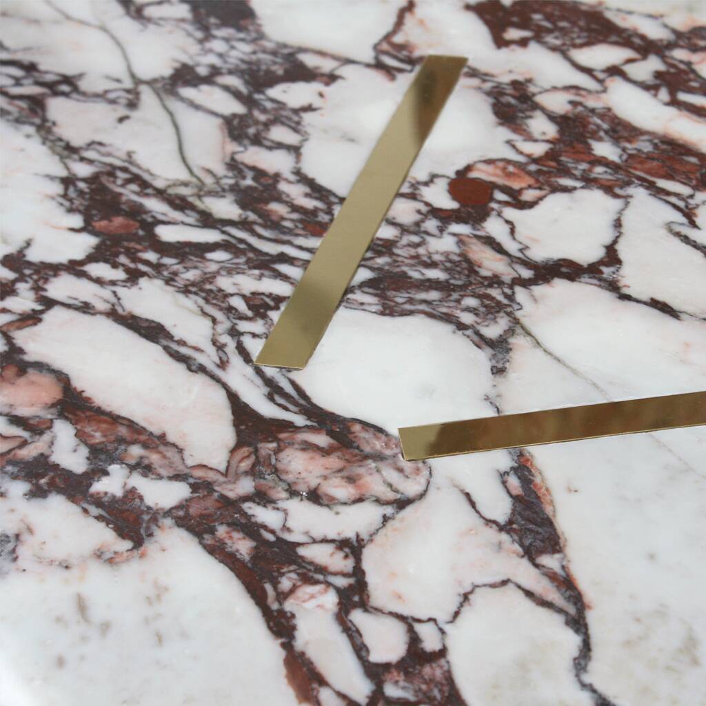 L.A. Studio Contemporary Modern Marble and Brass Italian Dining Table
