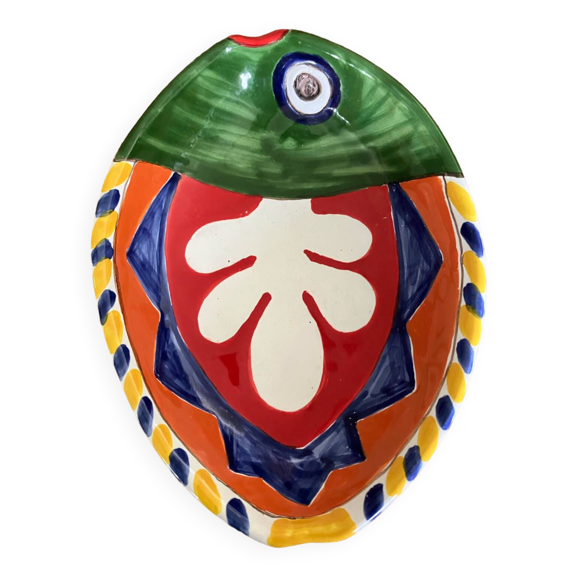 Brightly colored ceramic fish dish by DeSimone, Italy,