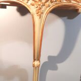 Louis XV style wall lamp console, twentieth century, wood and gilded stucco marble top