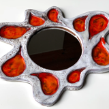 Stylized ceramic sun-shaped mirror, Vallauris