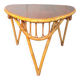 Tripod rattan coffee table, 79 cm per side