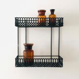 Vintage black metal wall shelf