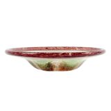 Very Large Art Deco Ikora Art Glass Bowl/Centerpiece by Karl Wiedmann for WMF, Germany, 1920s/30s