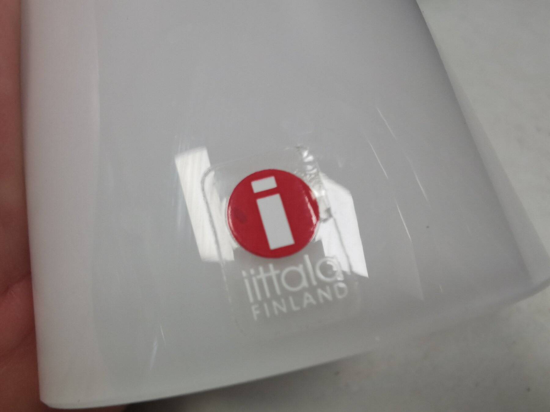 Candlestick in opal glass by Harri Koskinen for Iittala Finland 1996