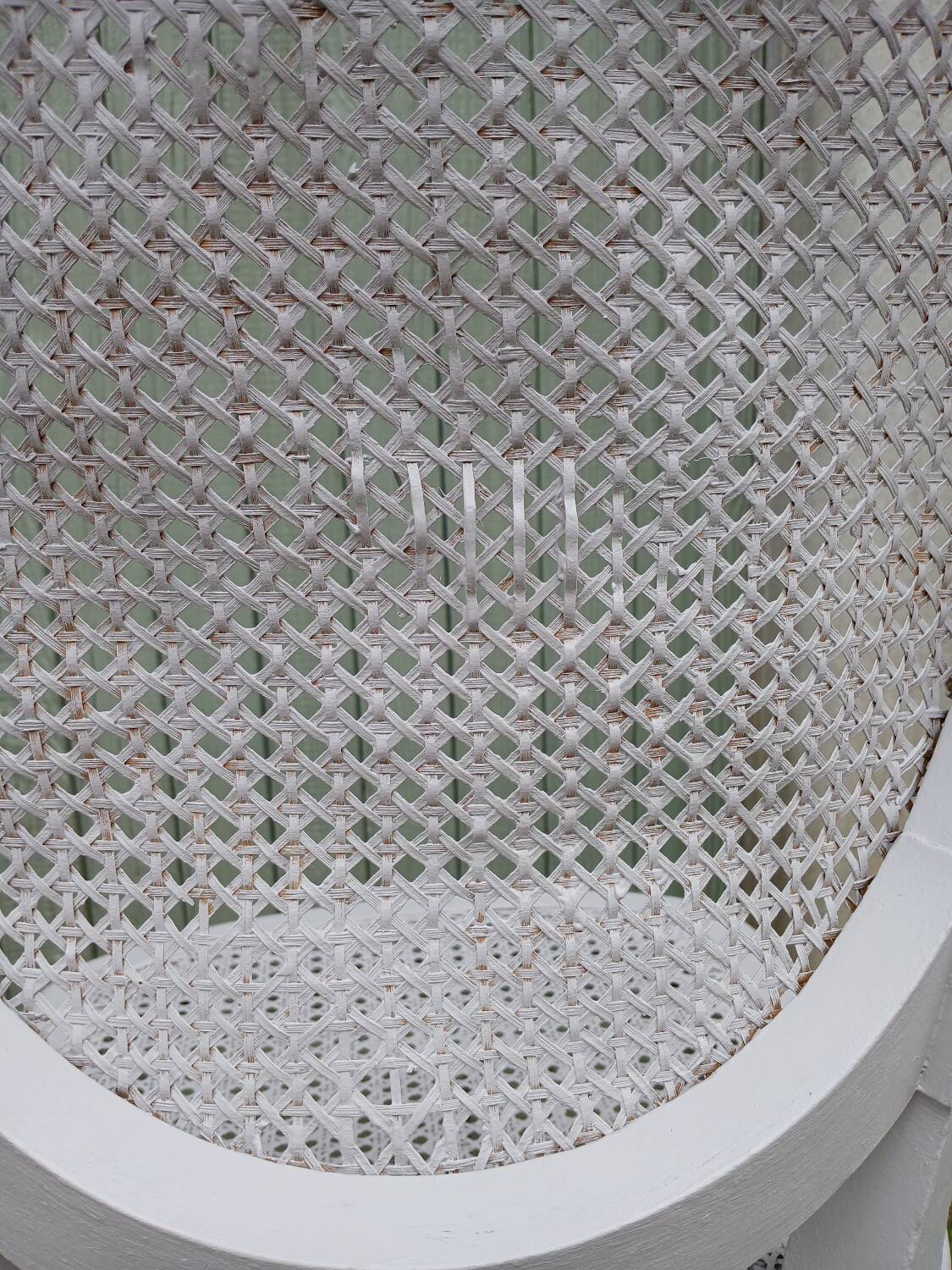 4 old wooden and cane chairs