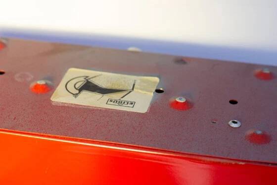 Red Elidus bedside lamp in metal, designed by Hans-Agne Jakobsson in the 1970s.