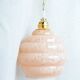Suspension baladeuse verre de Clichy rose vintage