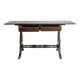 Napoleon III side table or desk in wood and green leather.