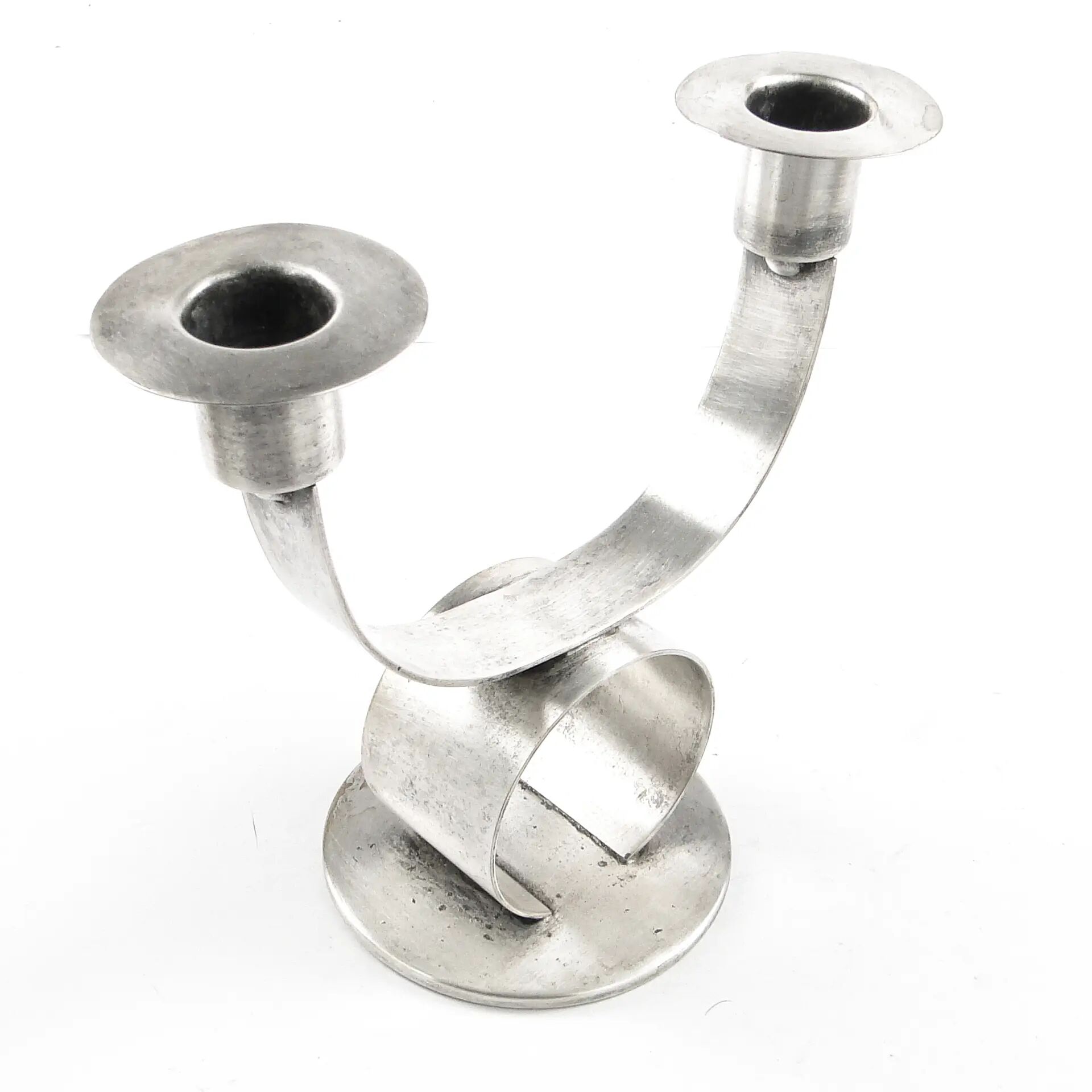 Art Deco two-arm candlestick, metal, WMF, Germany, 1930s