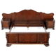 Hand carved Burr Walnut Bedroom Set with big Lion claw / paw feet, 19th century