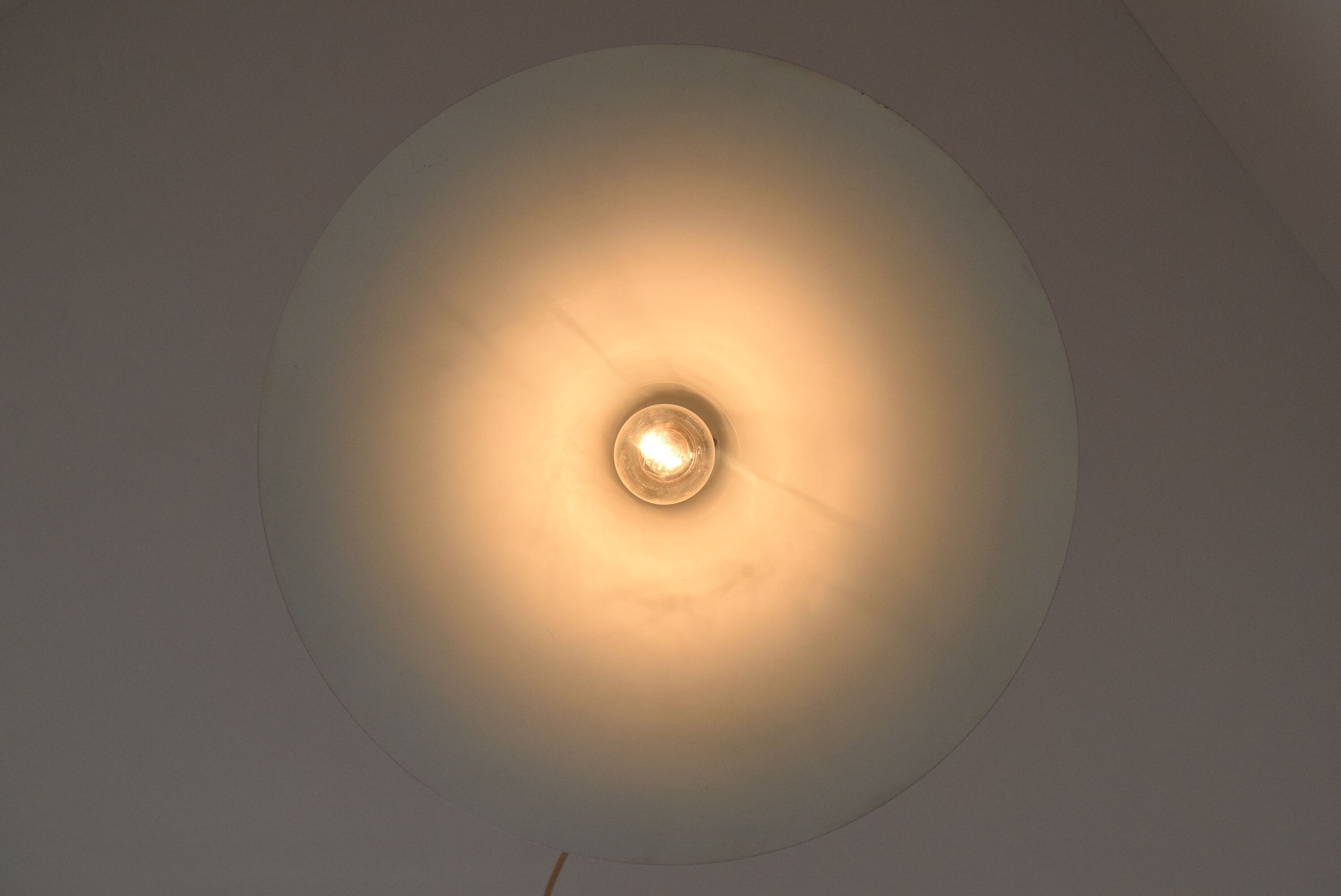 Mid-century Orange Lacquered Metal Pendant,circa 1980's.