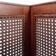 Pair of vintage wooden planters with woven rattan panels - 1970s