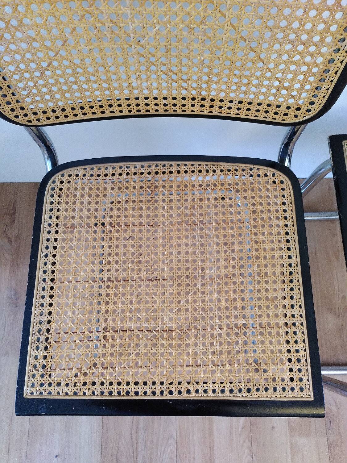 Pair of B32 chairs by Marcel Breuer, made in Italy.