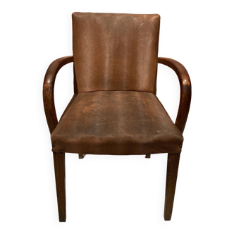 Faux leather armchair