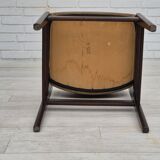 1970s, set of 5 Danish dinning chairs, original condition, teak wood, leather.