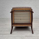 1970s, Danish highback armchair, furniture wool, teak wood, original.