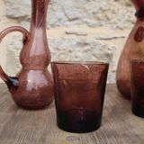 Biot bubble glass orangeade set, 1950s-1960s