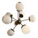 Italian Burnished Sputnik Chandelier in Milky-White Swirl Style Murano Glas