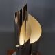 Goffredo Reggiani table lamp, modernist design, chrome metal, wood, 1970.