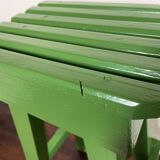 Wooden slatted stool