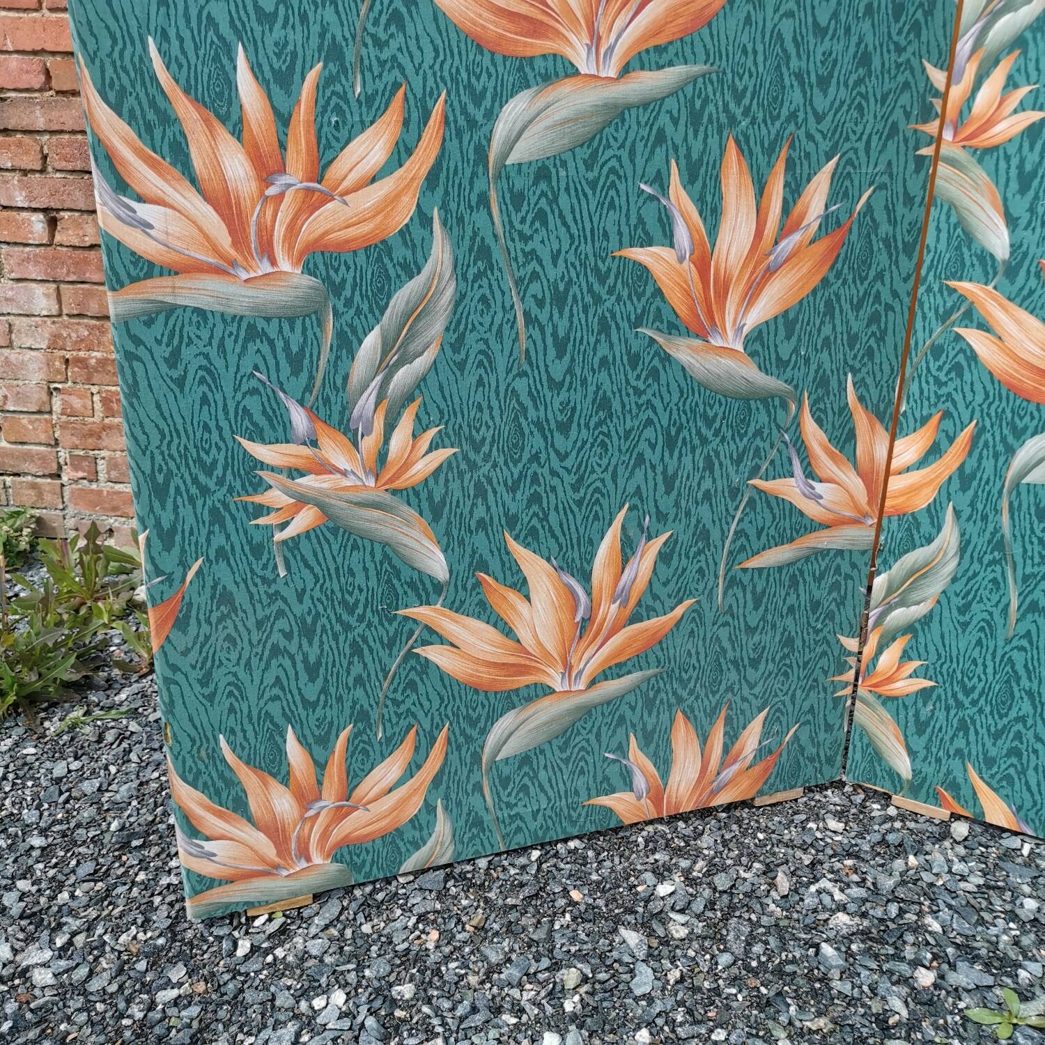 Large vintage fabric screen