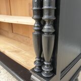 Neoclassical black wood bookcase with columns