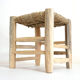 Tabouret minimaliste en bois et corde