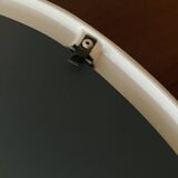 Oval mirror in vintage enameled white cast iron