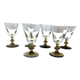 6 shot shot shot glasses in smoked glass in Breizistal Luxe box