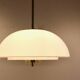 Glashütte Limburg Mushroom Pendant Light in Opal Glass and Brass