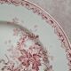 Round vintage plate Sarreguemines Fontanges red – Old ironstone