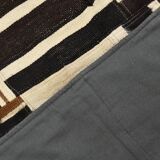 5x7 Brown & Cream Handmade Vintage Kilim Rug, 149x200Cm