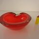 Vintage Italian Red Murano Glass Ashtray, 1960s
