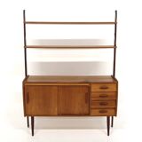 Scandinavian teak bookcase chest of drawers, Sweden, 1960