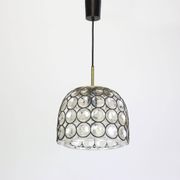 Iron and clear glass pendant from Limburg, Germany, 1960s.