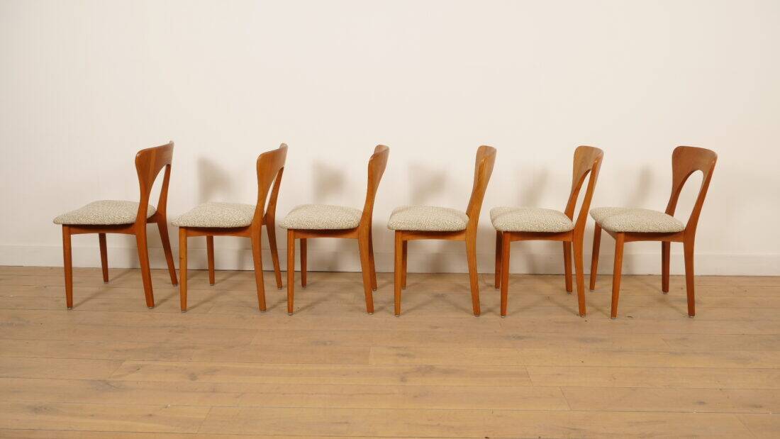 6 chaises de salle à manger | Koefoeds Hornslets | Niels Koefoed | Modèle Peter | Teck