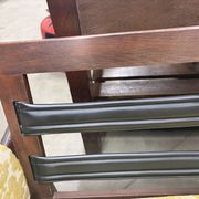 Vintage wooden sofa / armchair with yellow accent
