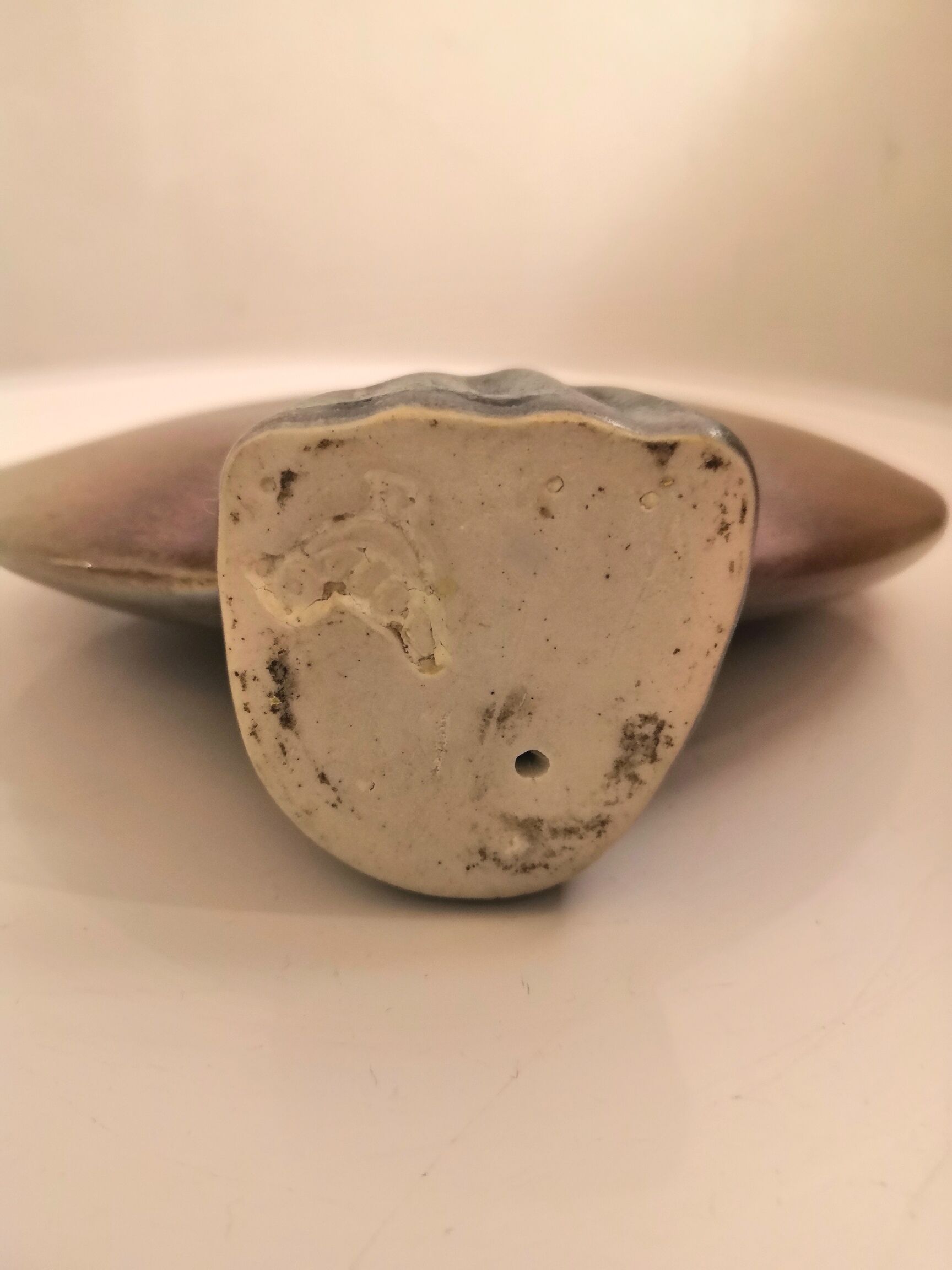 Ceramic lentil vase signed by a dove design 60s