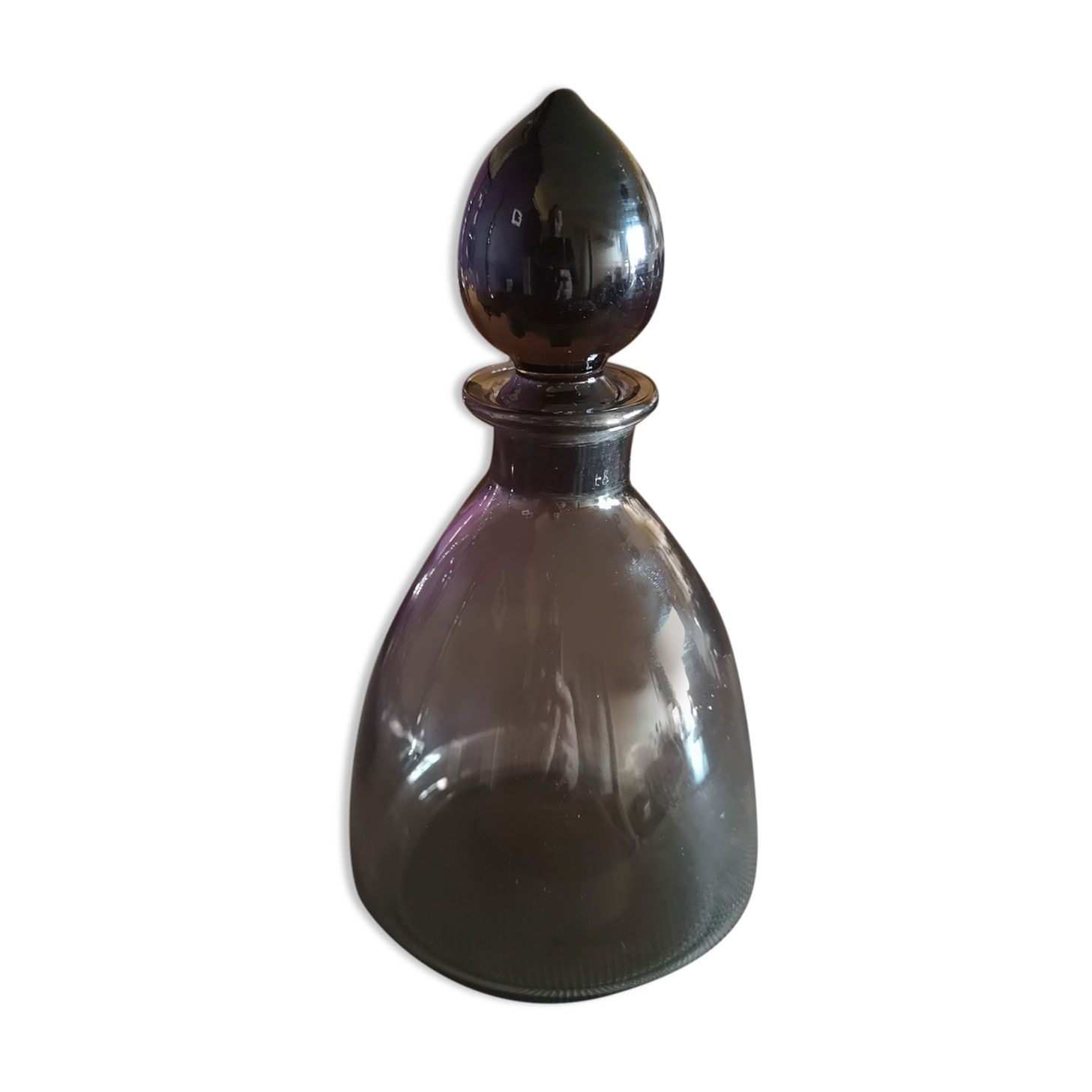 Grey smoked crystal bottle/carafon - 1970s/80s