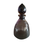 Bouteille carafon en cristal fumé gris années 1970/80