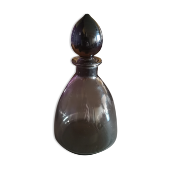 Grey smoked crystal bottle/carafon - 1970s/80s