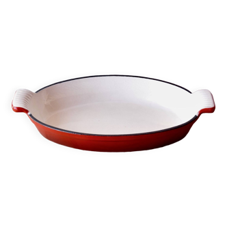 Red cast iron oven dish