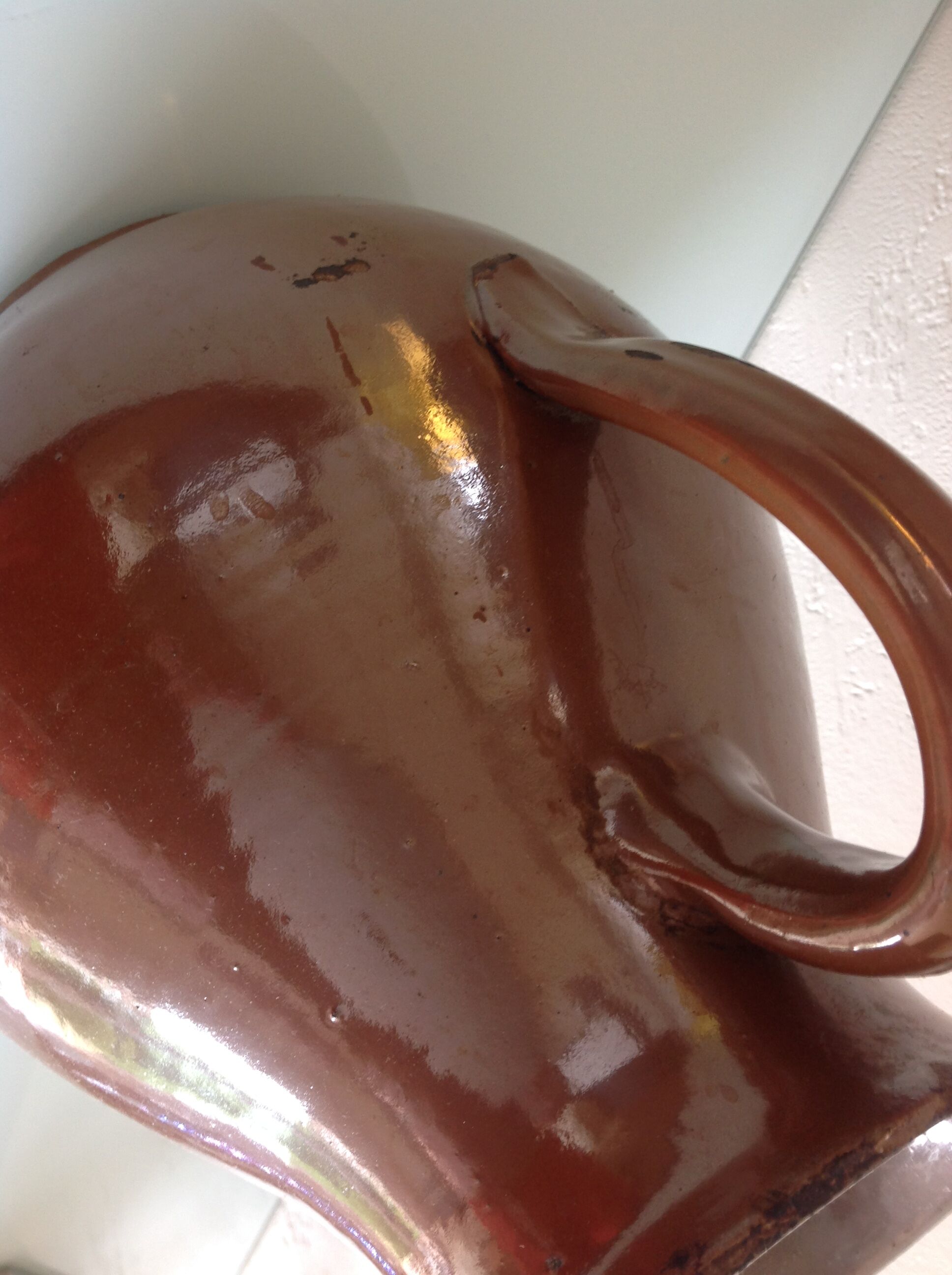 Pitcher brown glazed ceramic ball 60/70 years