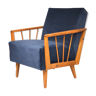 Blue velvet revamped armchair, 60's