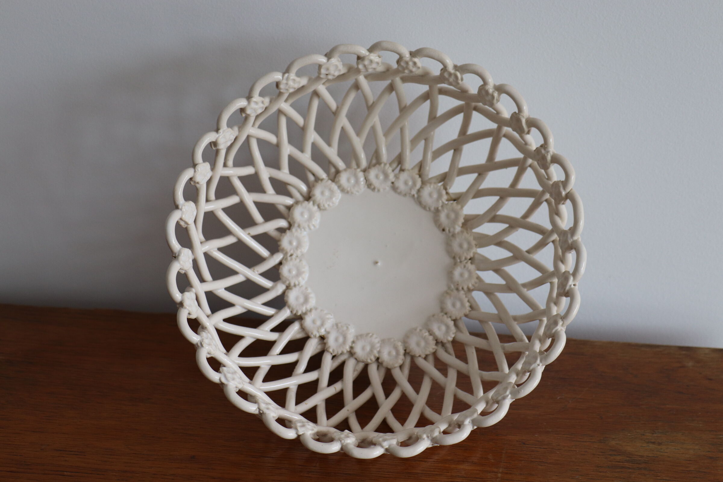 Braided ceramic basket, handmade Pichon Uzès