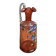 Antique blown glass bottle in pink with hand-painted floral decoration.