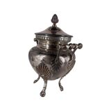 Service à café et à thé style Empire en métal argenté. Marqué RM pour Roux-Marquiand 20ème siècle