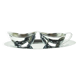 Mid-century modern coffee set, nickel-plated brass, Poland, 1950s