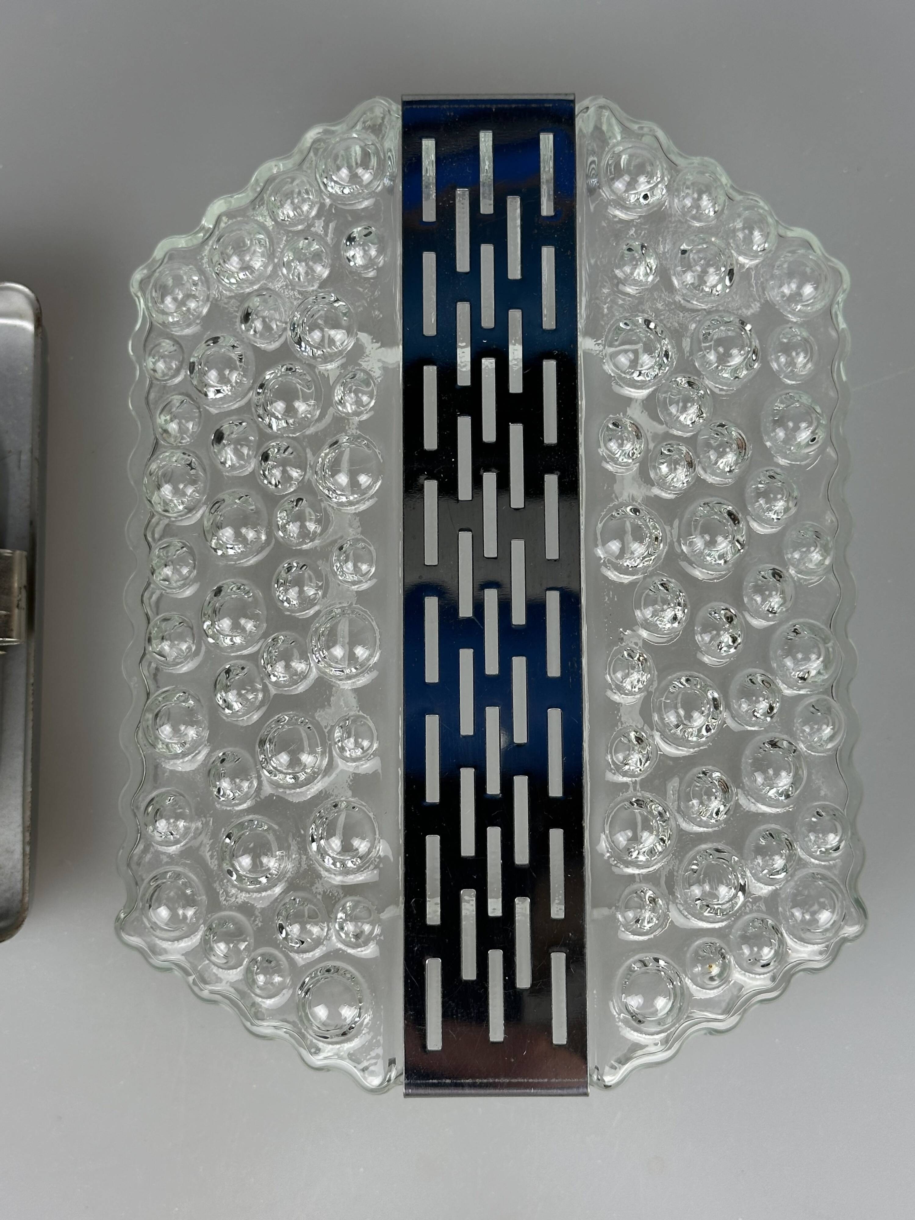 1960s/70s Bubble Wall Lamp, Chrome & Glass, Space Age by Hustadt Leuchten