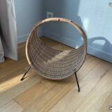Vintage wicker rattan basket